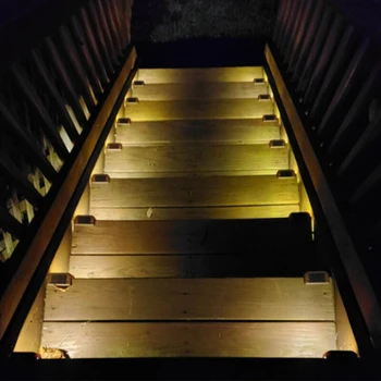 

4Pcs Solar Deck Lights LED Stairs Lighting Torch Waterproof Rust proof
