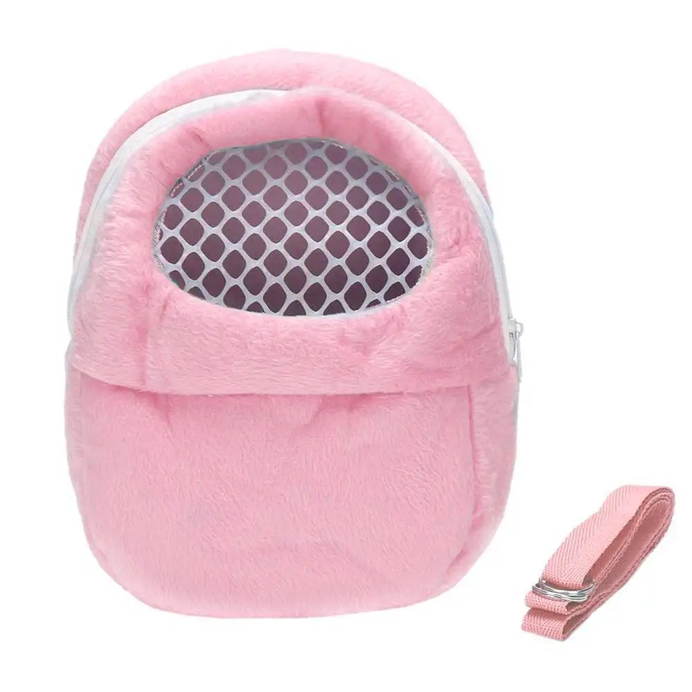 Маленькая переноска для домашних животных, клетка для кроликов, хомяков, Шиншилла, дорожные Теплые сумки, клетки, морская свинка, переносная сумка, дышащая сумка - Цвет: pink