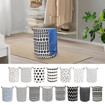 

1pc Foldable Laundry Basket Large Capacity Laundry Hamper Dirty Clothes Storage Organizer Bucket Household Storage Bag BBH31