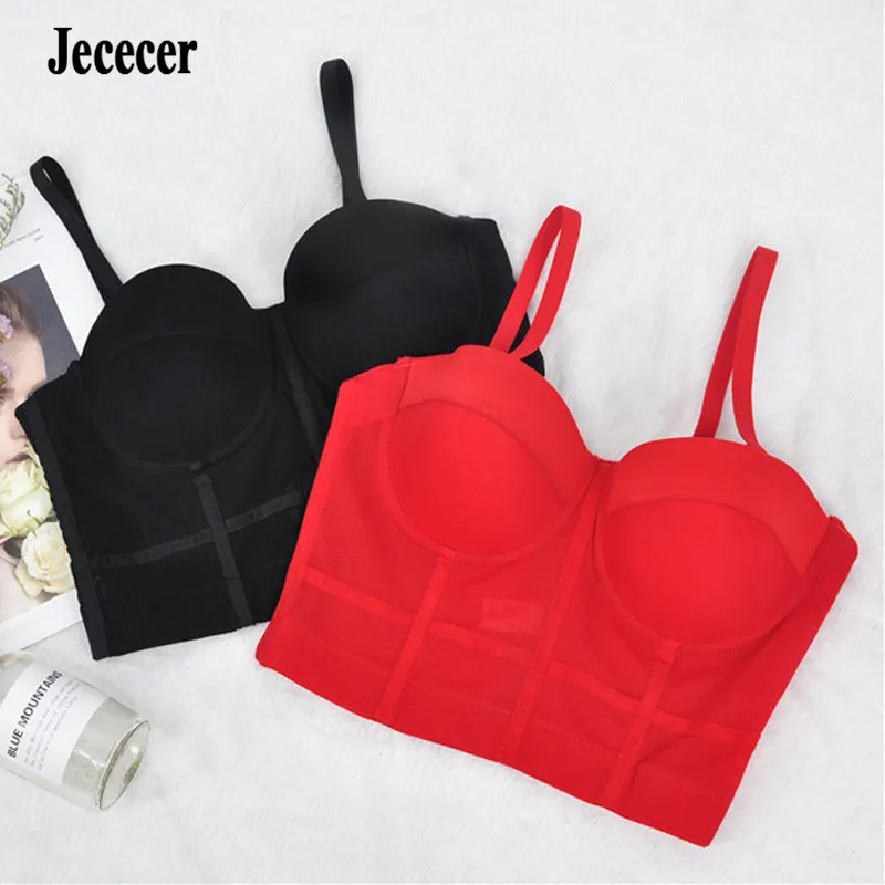 Jececer Gothic Corset бюстгальтер Sexy Fashion Overbust Бюстье для похудения Женщины Белый Красный Черный Корсеты Crop Top|Бюстье и корсеты| | АлиЭкспресс