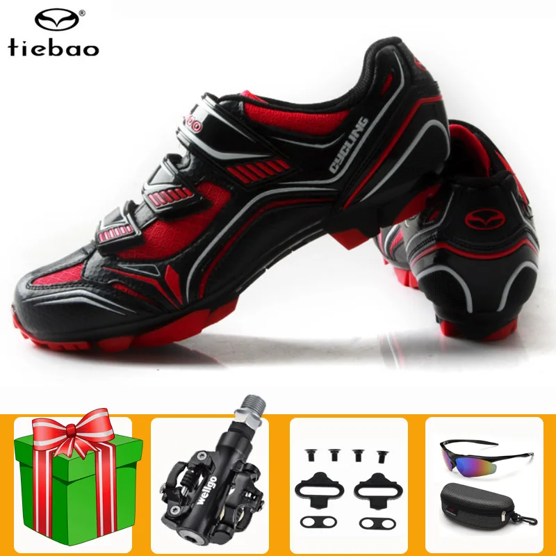 

Tiebao men mountain bike shoes sapatilha ciclismo mtb spd pedals Breathable Self-locking bicycle riding ciclismo triathlon shoes