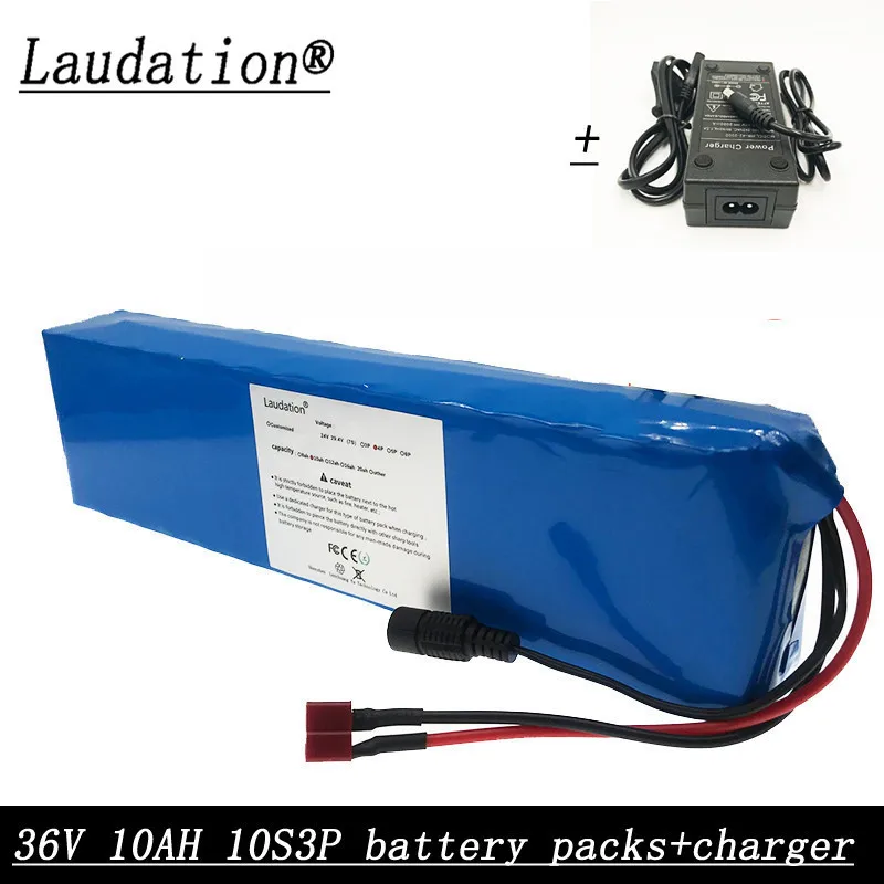 

laudation 36V 10ah 10S3P electric bicycle battery pack 18650 battery pack high Capacity Motorcycle Scooter with BMS with charger