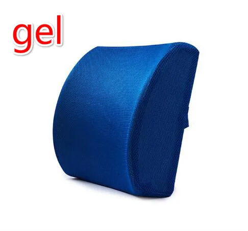 Подушка для автомобильного сидения, для дома и офиса, гелевая, мягкая, с эффектом памяти, поясничная поддержка, массажер для спины, поясная подушка, подушка для кресла, облегчающая боль в - Цвет: Blue gel