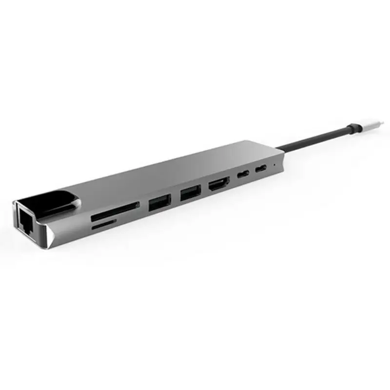 8-в-1 двойной USB-C USB C концентратор с 4 к HD декодер каналов SD/устройство для считывания с tf-карт с 3 портами(стандарт 3,0 концентратор Thunderbolt Тип-C концентратор для MacBook Pro устройство чтения карт памяти