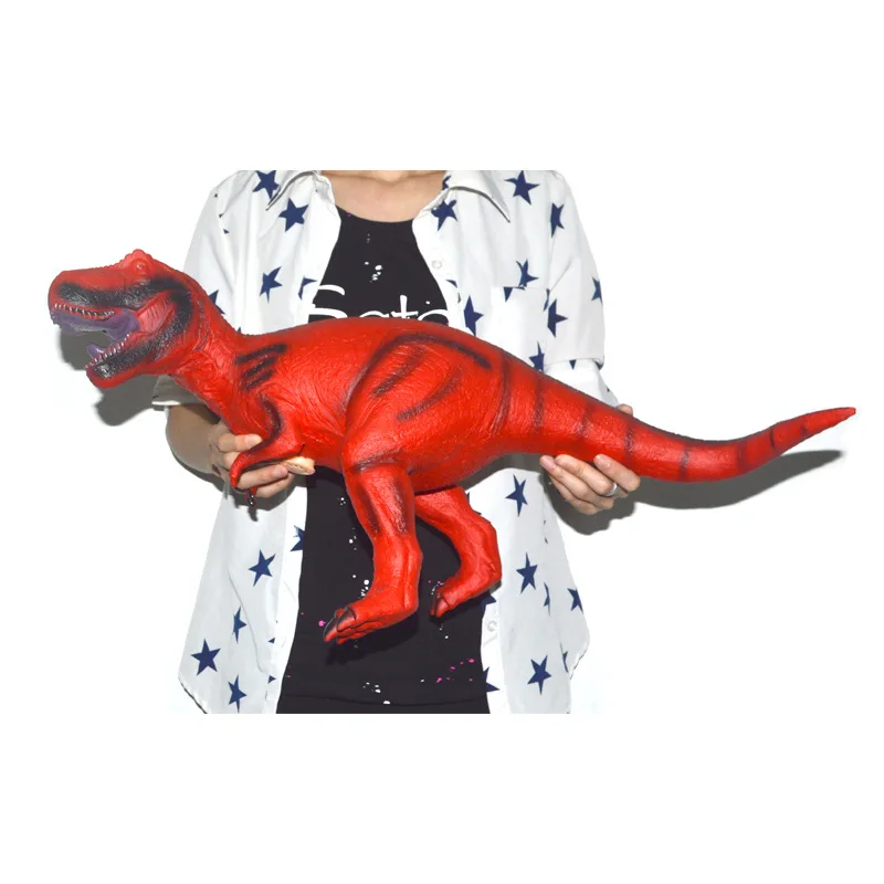 

60 Centimeter Horizontal Oversized Vinyl Dinosaur Model Have Sound Children Replica T-REX Toy