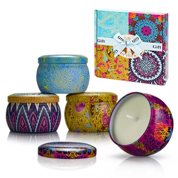 

4 Pcs/set Creative Candle Multicolor Color Aromatherapy Plant Essential Oil Environmental Candle Birthday Party