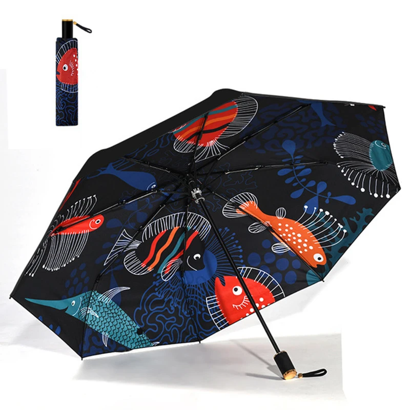 Женский Зонт от дождя, роскошный рисунок с животными, женские складные зонты, Женский Солнечный зонтик, подарки, зонты, дождевик