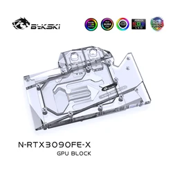 Bykski gpu uso bloco de água para nviidia rtx 3090/ 3080 versão original gpu cartão/cobertura completa cobre bloco radiador/A RGB/rgb