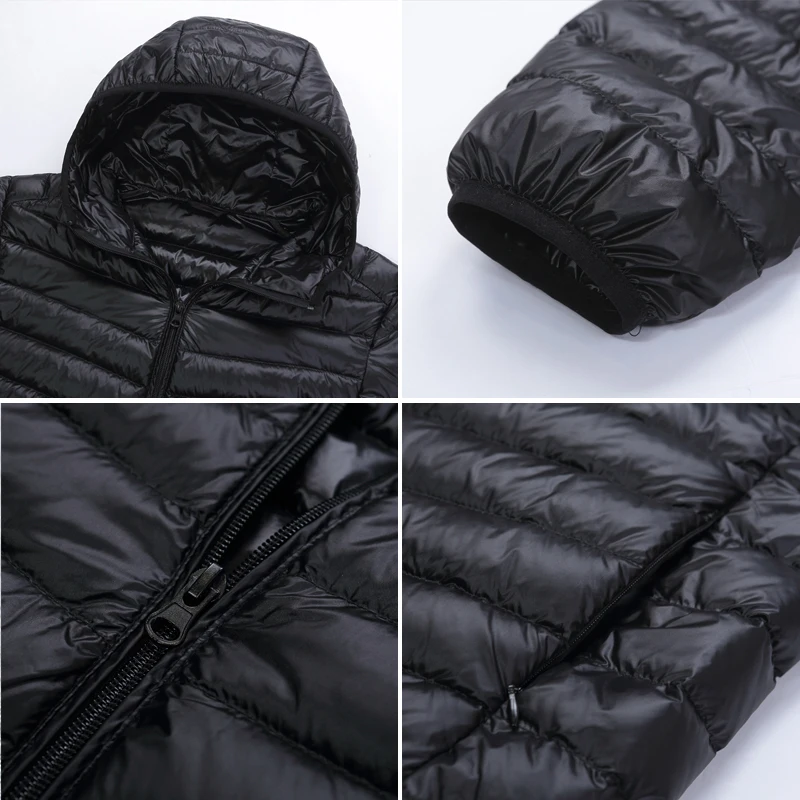 6 Colors Winter Men's Light Down Jacket Clothes Fashion Casual Hooded Warm White Duck Down Coat Male Brand Clothing