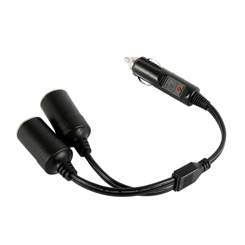 12 V/24 V 35 см машинная Зажигалка для сигарет Мощность Зарядное устройство Порты и разъёмы сплиттер двойной прикуриватель удлинитель адаптер для различных Видеорегистраторы для автомобилей