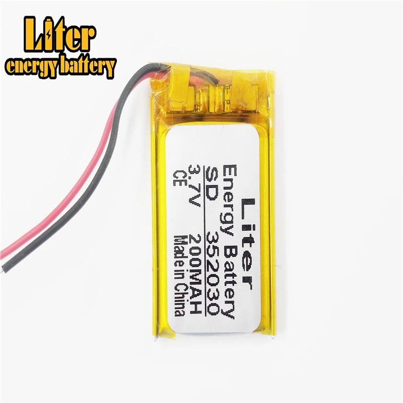 Lithium Ion Battery 352030 3.7V 200mAh Li-polyester Rechargeable Batteries for MP3 MP4 Toy Cell Phone DVR A-CLASS GPS