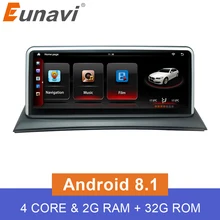 Eunavi 10,2" Android 8,1 ips экран Автомобильный Радио мультимедийный плеер для BMW X3 E83 2003-2010 четырехъядерный gps навигатор головное устройство