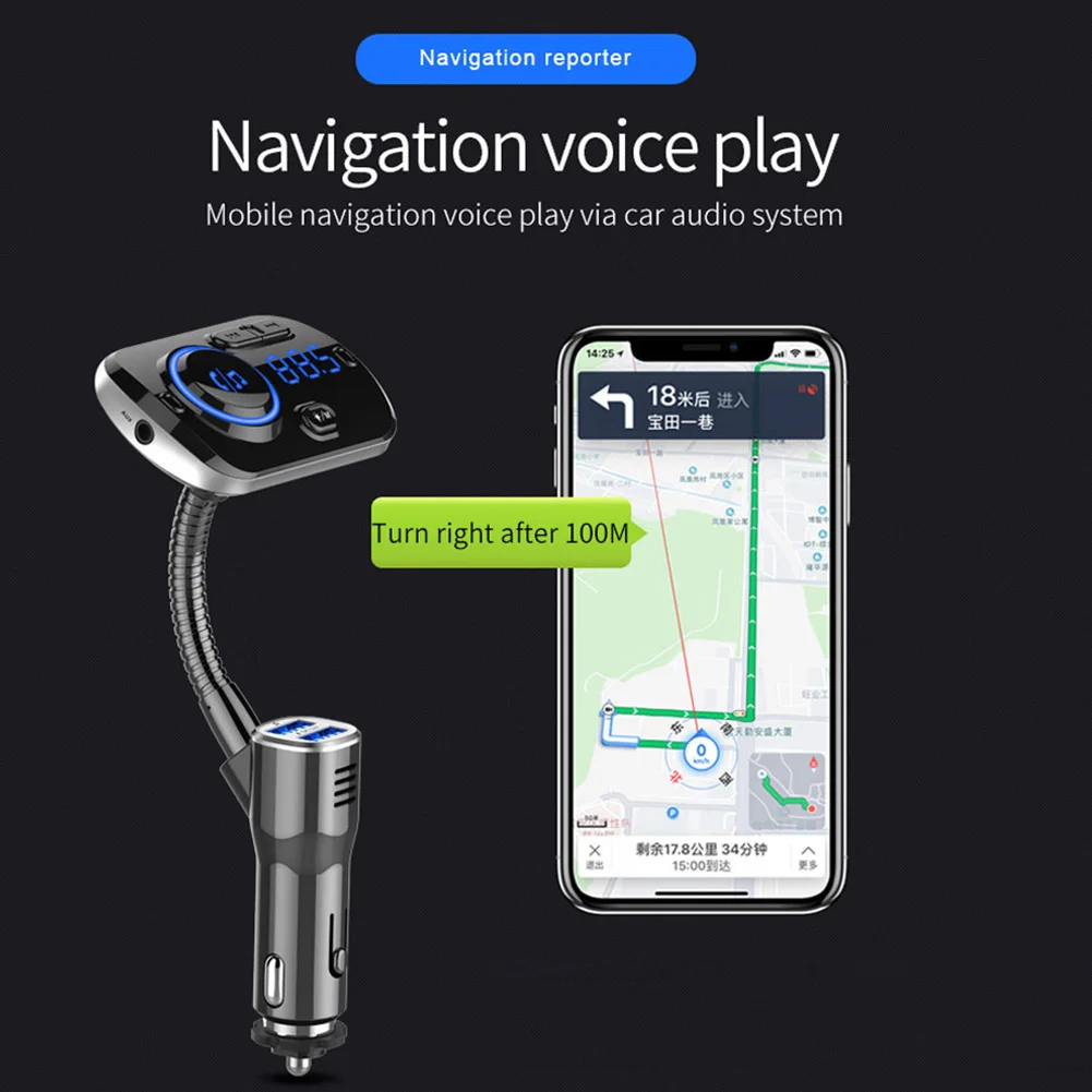 BC49 QC 3,0 Handsfree fm-передатчик Bluetooth автомобильный аудио приемник MP3-плеер автомобильные электрические аксессуары для интерьера
