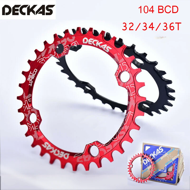 Deckas круглое узкое широкое кольцо для горного велосипеда MTB 104BCD 32T 34T 36T Запчасти