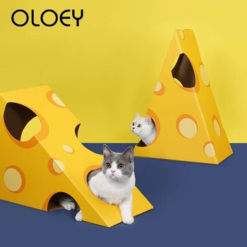 

Tools Cat House Carton Box DIY Scratch Board Pet Kitten Have Small Window Indoor Self Assembly Corrugated Paper Toys Supplies