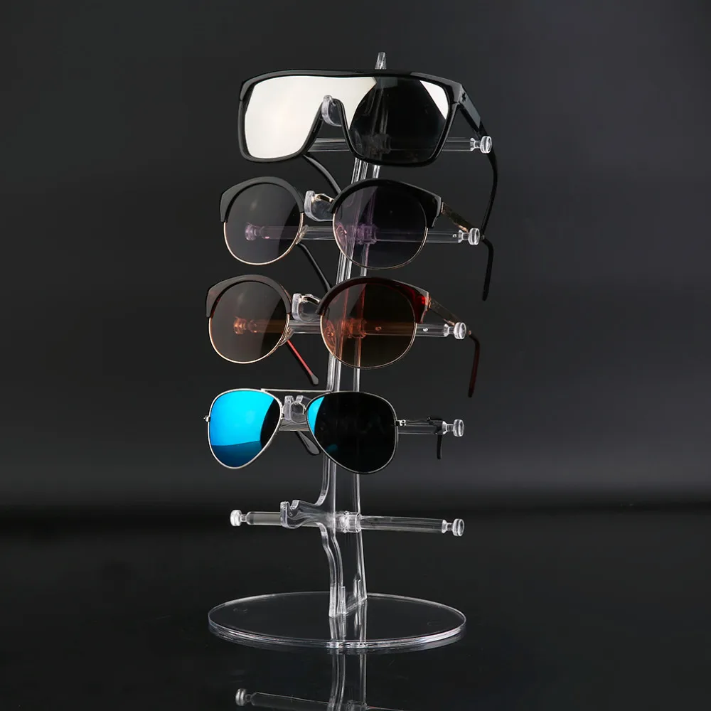 5 Pair Sunglasses Glasses Fashion Acrylic Show Rack Counter Eyeglasses  Transparen Display Stand Holder