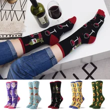 Новое поступление, забавные женские хлопковые носки, цветные носки с авокадо, бананом, животным узором, креативные женские носки, новые носки для подарков