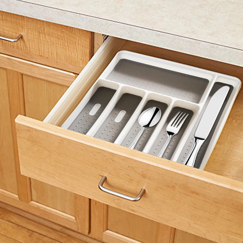 6 отсек поднос для столовых приборов кухонный ящик Органайзер ложка нож вилка разделительная пластиковая коробка для хранения столовая ложка посуда разделительная
