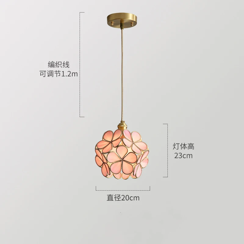 Nordic LED Crystal Pendant Lamp Lights Lighting Loft Chandelier Bedroom Gorgeous Petals Home Decor Hanging Lamp Kitchen Fixtures - Цвет абажура: Pink Crystal