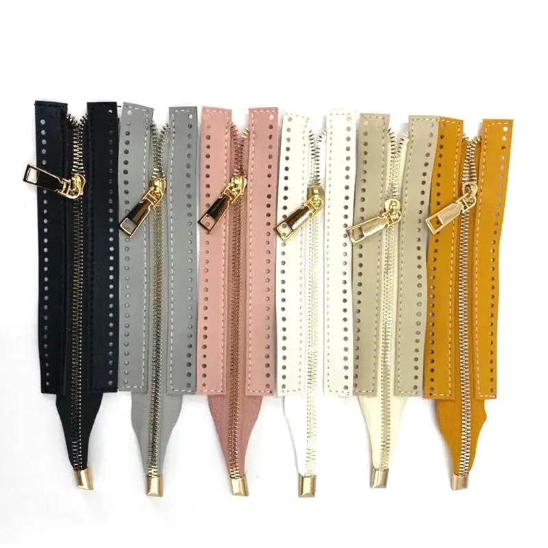 Uds alta calidad DIY cremallera para bolsa tejida de cuero PU bolsa de accesorios de coser accesorios venta al por mayor