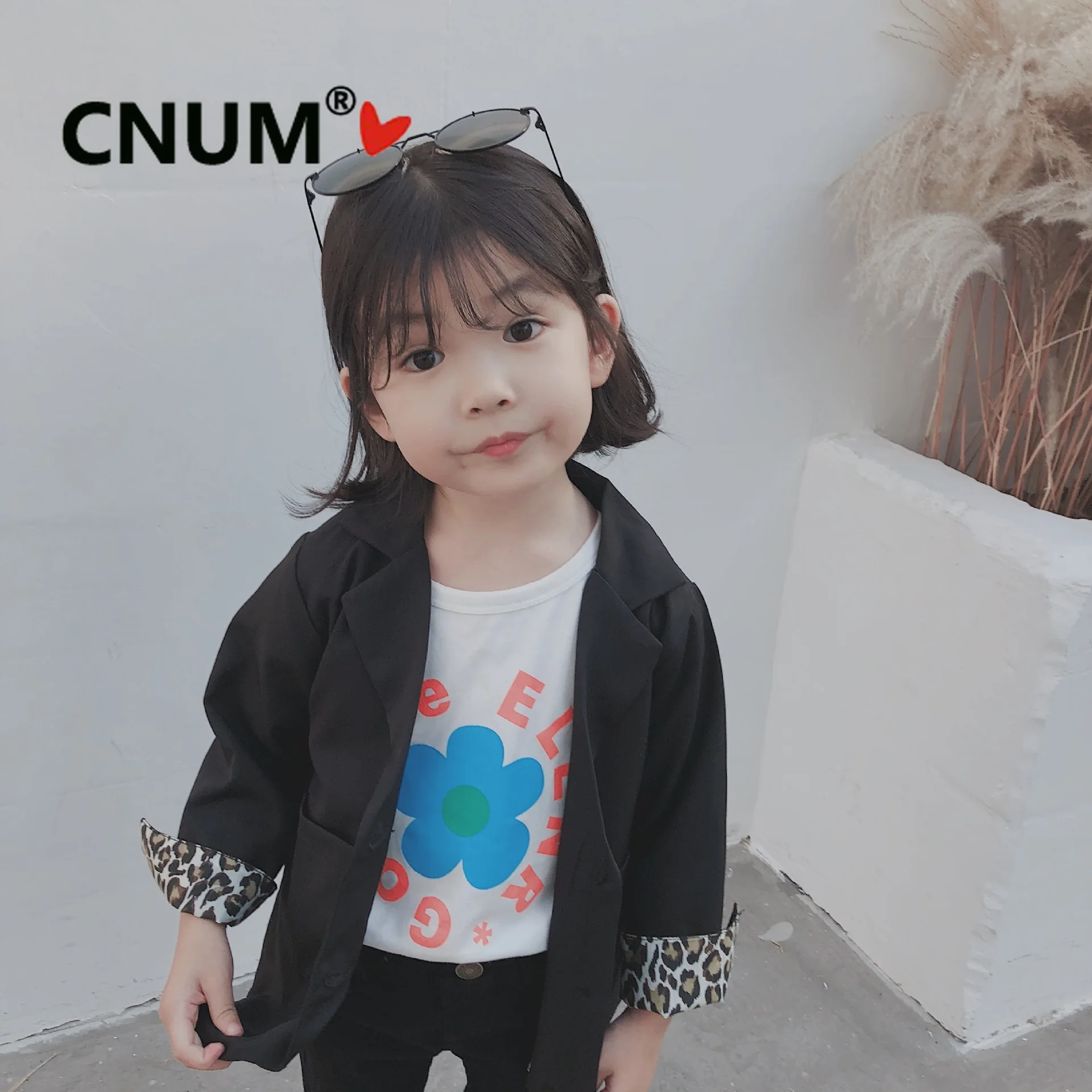 

Toddler Girl Blazers Fashion Clothing Tops Boys and Girls Neutral Patch Pocket Long Sleeve Leopard Print Suit Jacket Autumn Coat