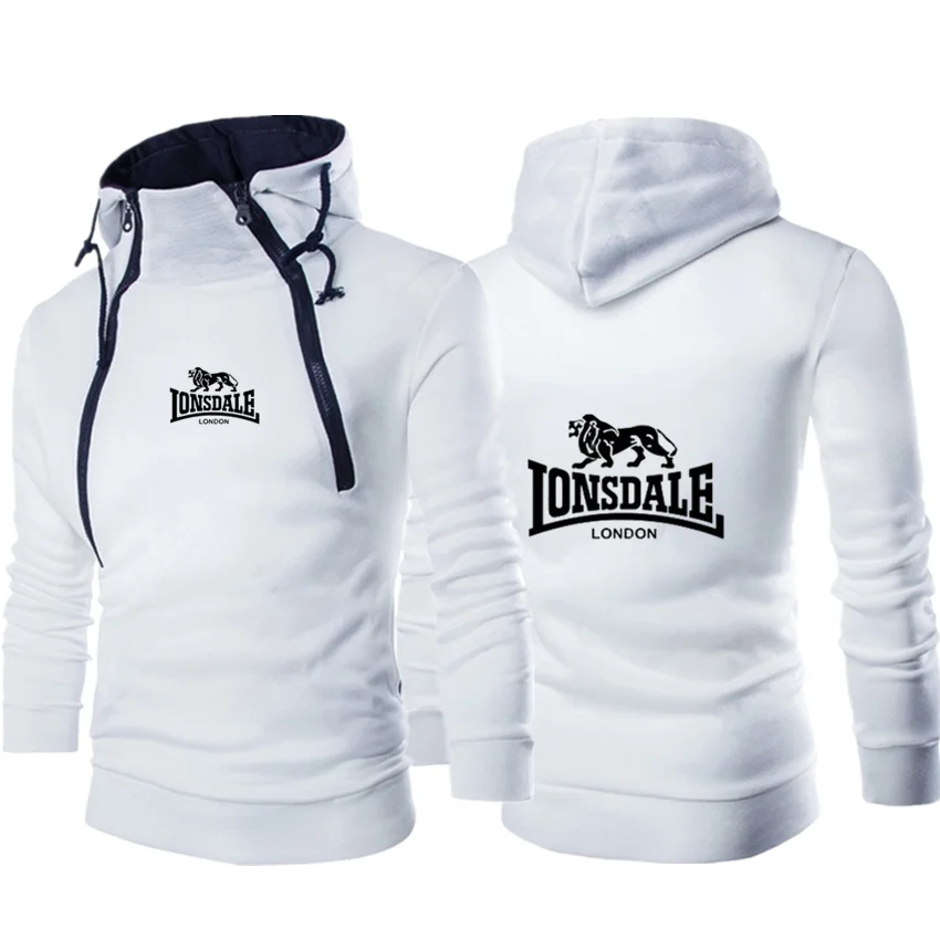 Толстовка LONSDALE мужская с косой молнией пуловер уличная спортивная толстовка