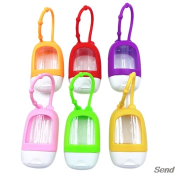 

5/10/20Pcs 30ml Clear Empty Bottles with Silicone Cover Portable Travel Refillable Hand Sanitizer Containers Hanging Case