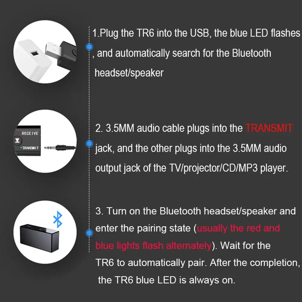 USB Bluetooth 5,0 адаптер аудио передатчик Bluetooth приемник мини стерео Bluetooth беспроводной адаптер для компьютера ПК ноутбука