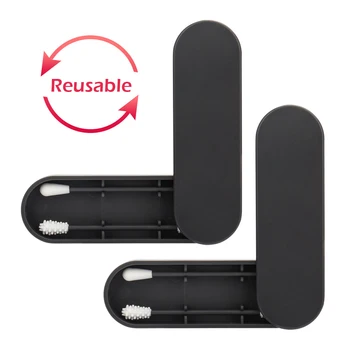 

2Pcs Reusable Cotton Swab Ear Cleaning Cosmetic Silicone Buds Swabs Sticks Double-headed Recycling For Cleaning Makeup
