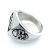 Punk Cool 316L Stainless Steel Silver Color Black Biker 1% er Skull Ring Men's Motorcycle Biker Band Party Rings 5