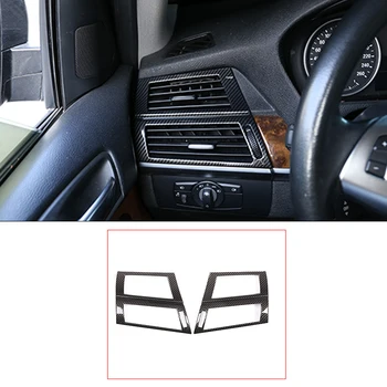 

For BMW X5 E70 X6 E71 2008 - 2013 Carbon Fiber Style Interior Side Air Vent Outlet Cover Trim 2pcs Car Styling