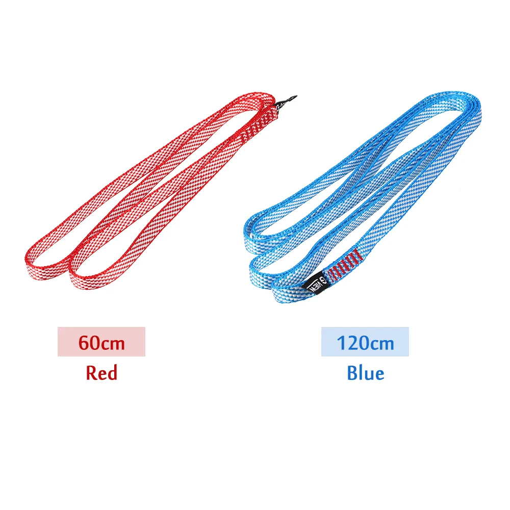 

60CM / 120CM 23KN Climbing Runner Sling Nylon Climbing Flat Strap Yoga Hammock Sand Bag Flat Strap Sport Training Equipment