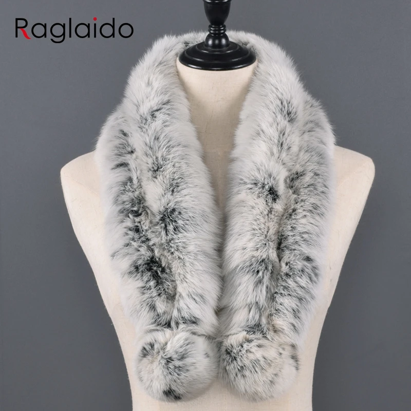

Natural fur scarf Winter Women Warm 100%Genuine Real Rex Rabbit Fur Scarf New Fashion Russia Lady Real Fur Shawl pompom