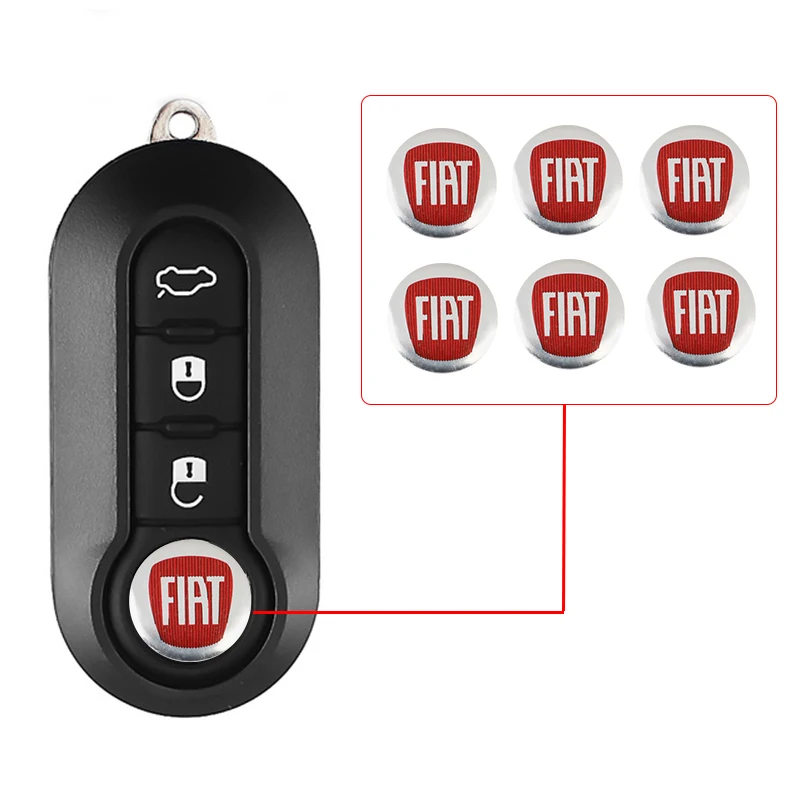 5 шт. 14 мм автомобильные наклейки на ключи с эмблемой Стайлинг для FIAT 500 Grande Punto Tipo