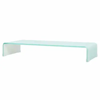 

vidaXL TV Stand/Monitor Riser Glass White 90x30x13 cm