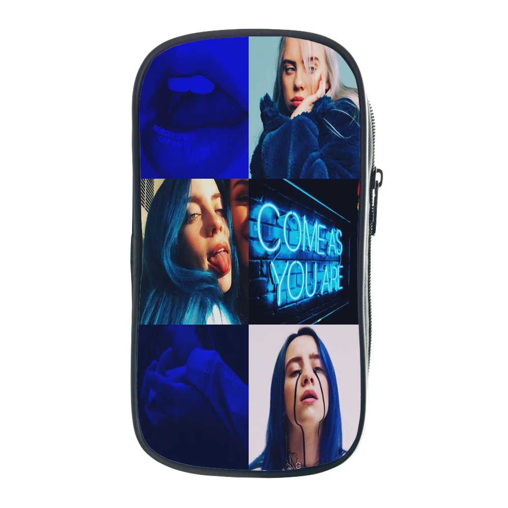 Новая популярная сумка для ручек Billie Eilish, классный чехол для карандашей для подростков, сумка для канцелярских принадлежностей с суперзвездами, Студенческая коробка для карандашей, детский держатель для карандашей, подарок