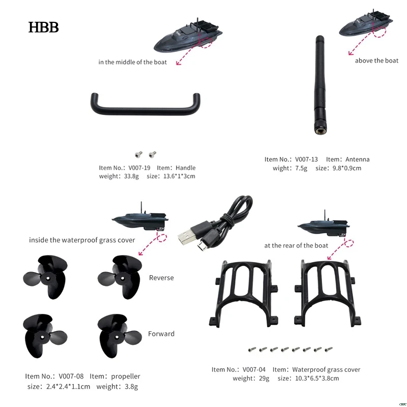 remote control boat parts