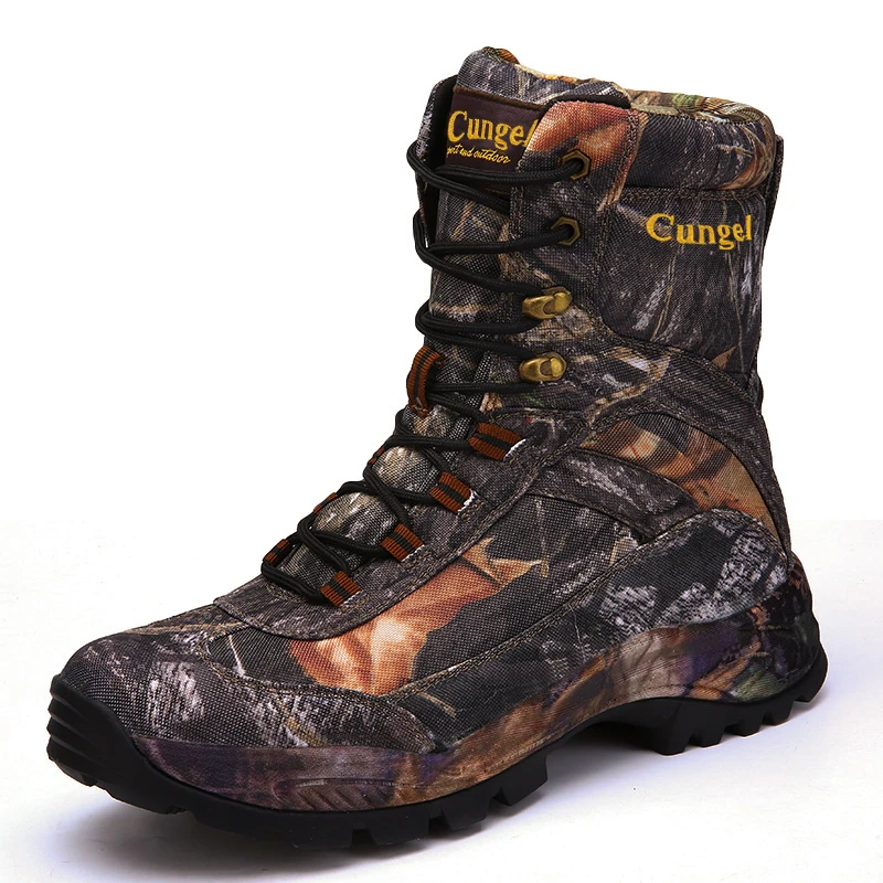 Kopen Outdoor Schoenen Mannen Wandelschoenen Waterdicht Camouflage Jacht Laarzen Hoge Top Trekking Schoenen Bergbeklimmen Sneakers voor Mannen