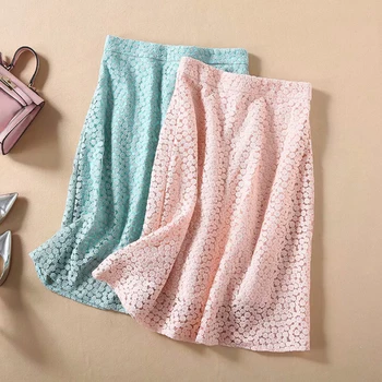 

HIGH STREET Newest 2020 Summer Designer Stylish Skirt Women's Embroidery Flowers Mesh Skirt