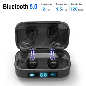 

XGODY True Wireless Bluetooth Earbuds with Portable Charging Case IPX7 waterproof and Smart touch Earphone