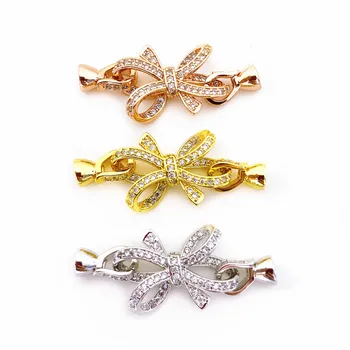 

Copper Clasps 18K Gold plated DIY Pearls Jewelry Fittings Fastener Connector Clasps For DIY Gems Pearls Necklace Bracelet Clasp