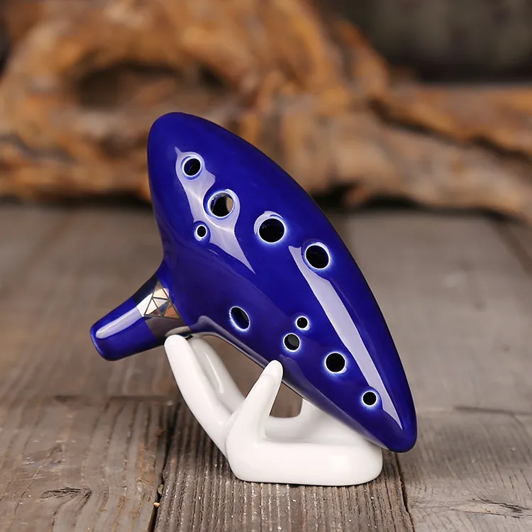 Окарины классический синий 12 hole Alto C музыкальный инструмент на угле печи Керамика