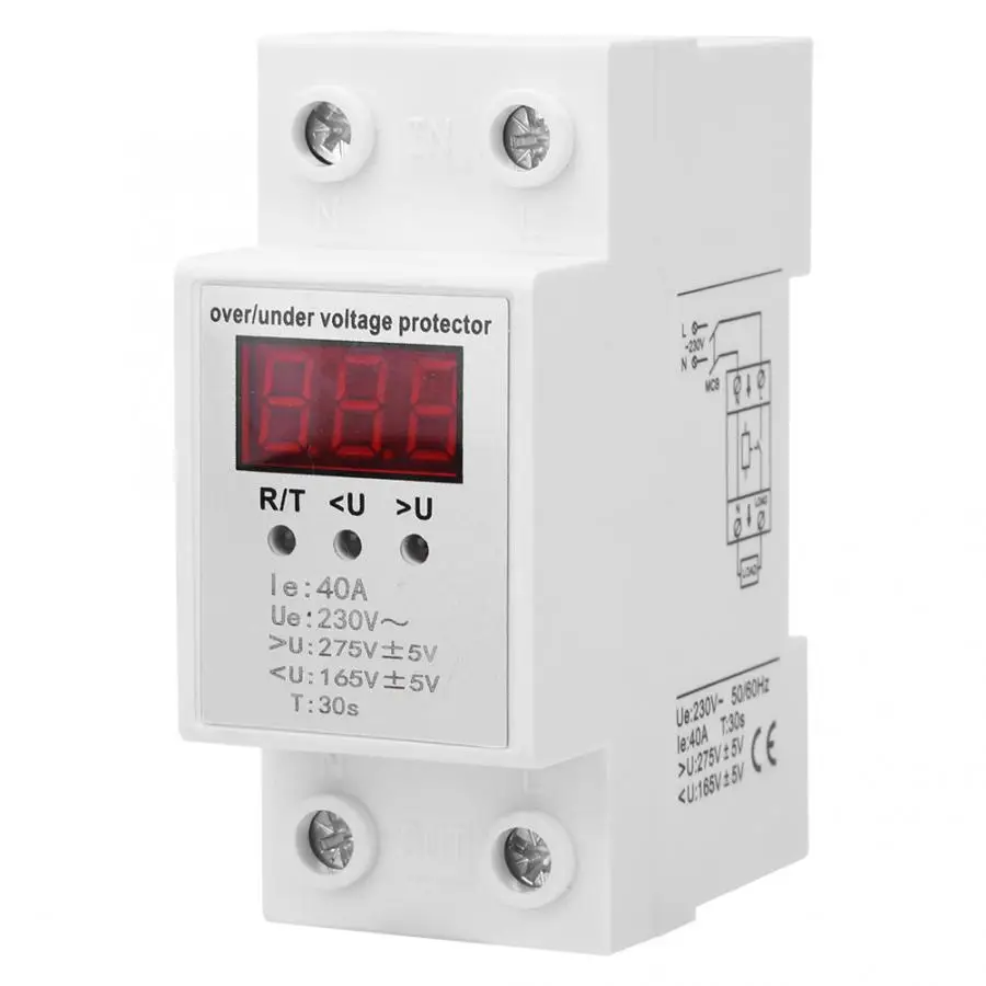 

230V Voltage Protector Under Voltage and Over Voltage Protective Device Relay with Automatic Delay Protection