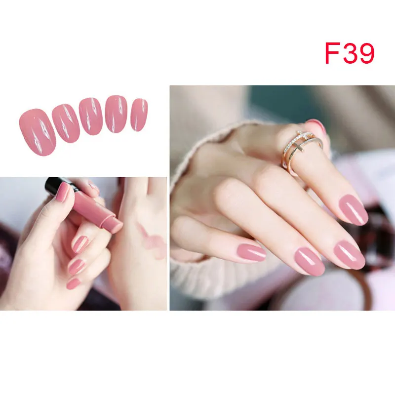 Женские одноцветные накладные ногти наклейки для ногтей 24 шт. свадебной