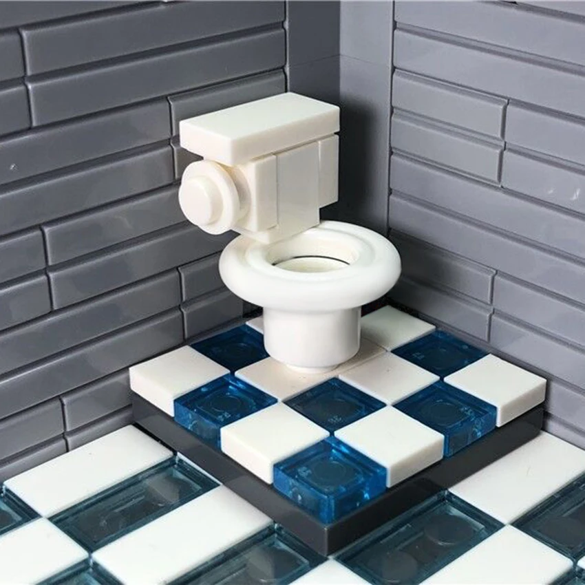 Single Legoingly Toilet Bowl City MOC Figures Home House Accessories Building Blocks Bricks DIY Kids Educational Toys Sets (2)