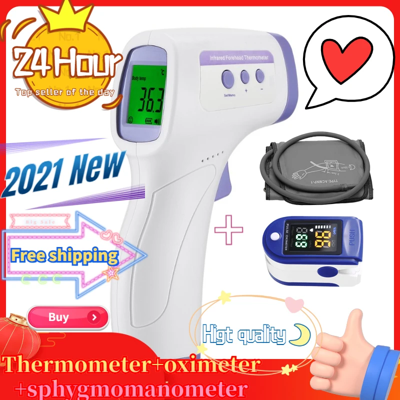 Buena Compra Termómetro Digital infrarrojo para la frente, medidor de temperatura sin contacto, herramientas de temperatura, 1 Juego, Envío Gratis + 2021 qxQKM6qrlW7