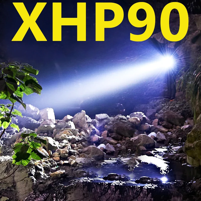 Самый яркий светодиодный фонарик XHP90 XHP70.2 перезаряжаемый сверхмощный