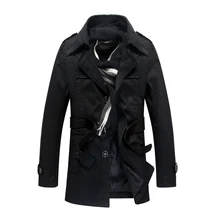 Мужской повседневный Тренч, длинная куртка, пальто с капюшоном, съемные куртки, весна-осень, модные повседневные тренчи, длинные пальто