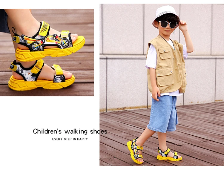 boy sandals fashion Children Boys Sandals High Quality PU Summer Sandal for Kids Boys Cool Design Kids Sandalias 5-10 Years Kids Shoes   Size 28~38# boy sandals fashion