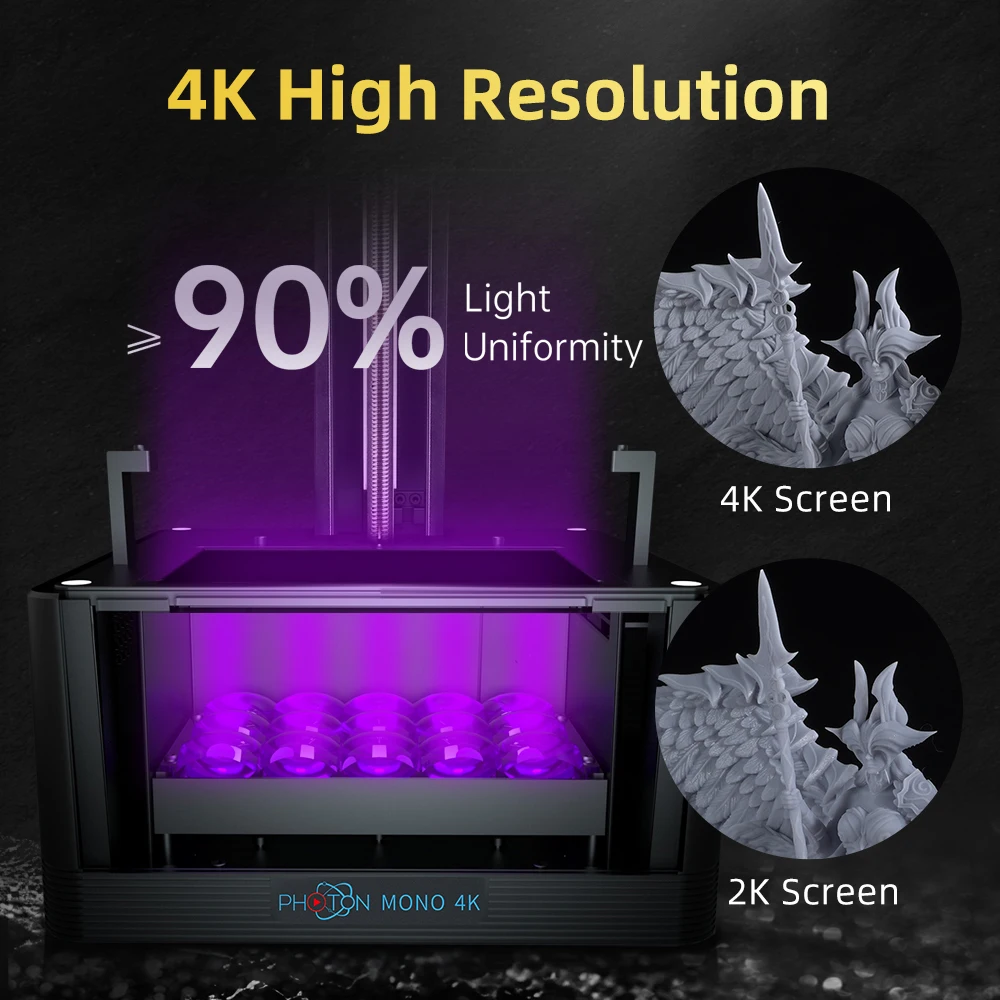 Tanie Anycubic 3D Printer Photon Mono 4K 6.23 ''ekran LCD z bezpłatnym ochraniaczem duży rozmiar sklep